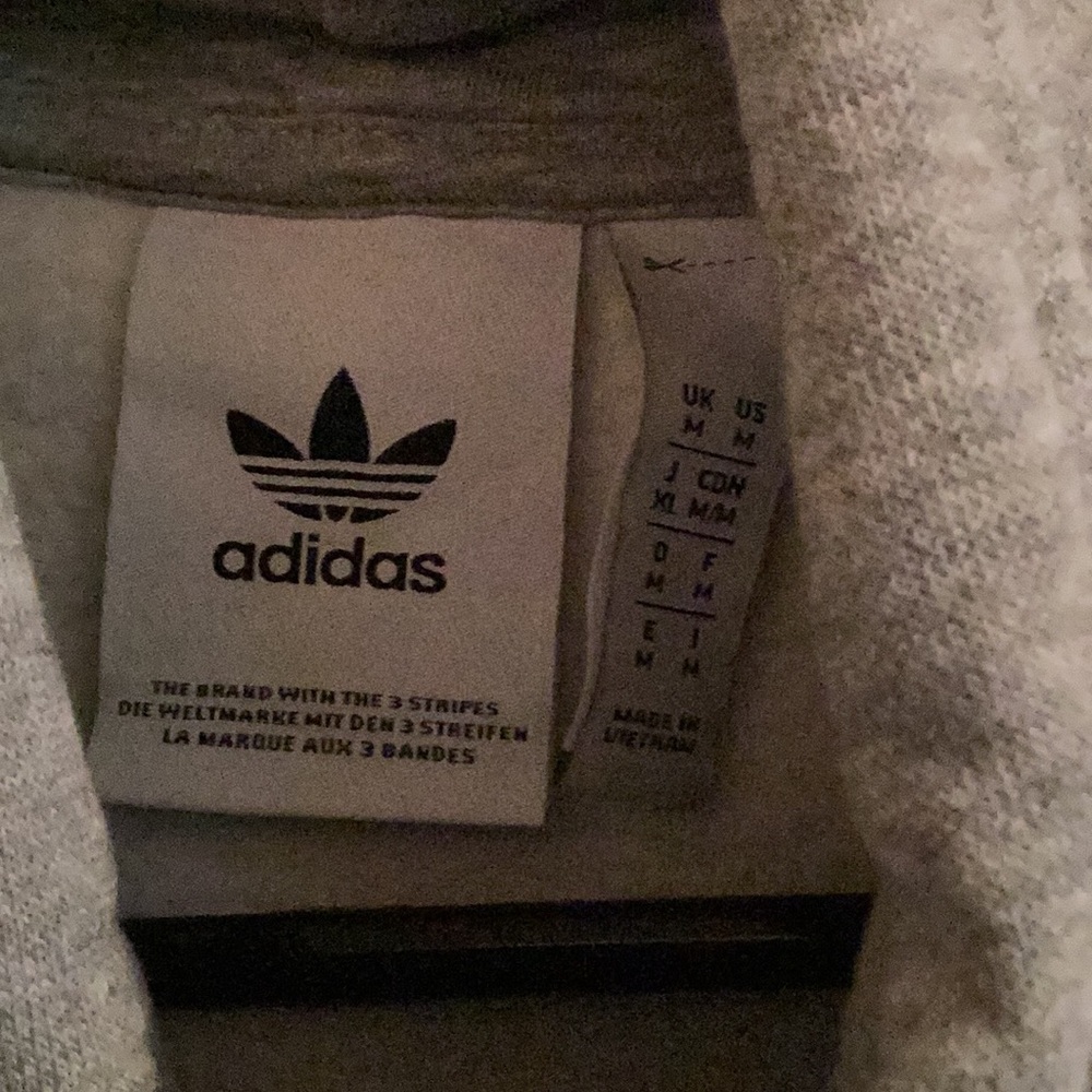 Adidas Heather Gray Pullover Hoodie Unisex Size Medium - Picture 4 of 8